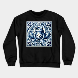 Delft Tile With Dotted Frog No.4 Crewneck Sweatshirt